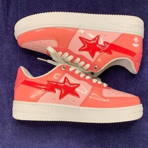 Bape Bapesta ‘Color Camo Combo Pink” Colorway Patent Leather Sneakers